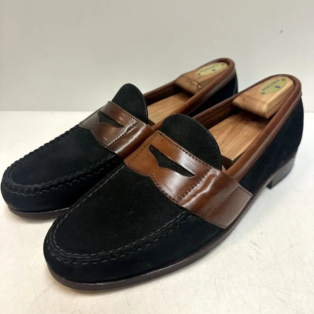 VGUC Rancourt & Co. x Allen Edmonds Townsend Nubuck Strap Penny Loafers USA 11 D